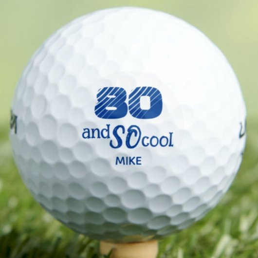 Geburtstagsgeschenk - Blau Cool 80 Jahre Golfball