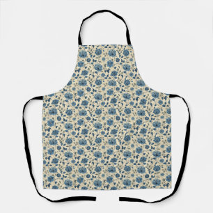 Geburtstagsgeschenk Blau und Beige Blüten nahtlo Schürze