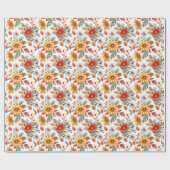 Geburtstagsgeschenk | Blumenflora mit Sonnenblumen Geschenkpapier (Flach)