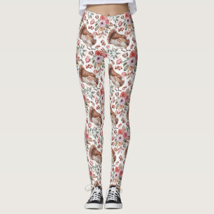 Geburtstagsgeschenk Blüten und Vögel mit Truthüh Leggings
