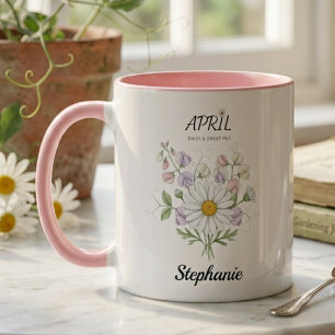Geburtstagsgeschenk Botanische Schwester April-Geb Tasse