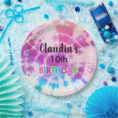 Geburtstagsgeschenk des tiedye Mädchens, personali Pappteller (Party)