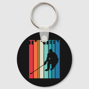 Geburtstagsgeschenk Dreizehn Vintager Hockey 13 Ja Schlüsselanhänger