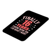 Geburtstagsgeschenk | Endlich 16 Jahre alt Magnet (Linke Seite)