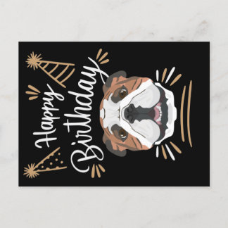 Geburtstagsgeschenk English Bulldogge Postkarte
