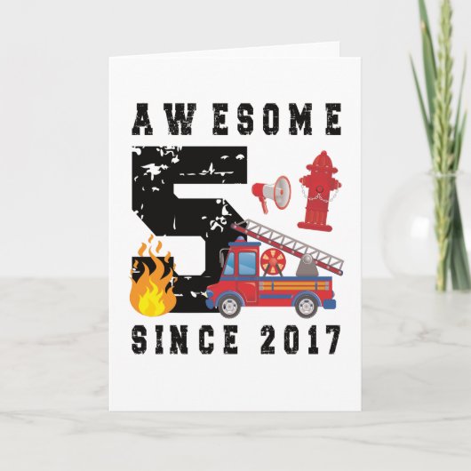Geburtstagsgeschenk Feuerwehrmännchen Geboren 2017 Karte (Vorderseite)