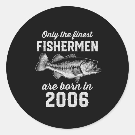 Geburtstagsgeschenk Fischerei 2006 Runder Aufkleber (Vorderseite)