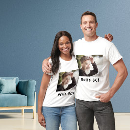 Geburtstagsgeschenk Foto Hallo 80 Typ Männer T-Shirt