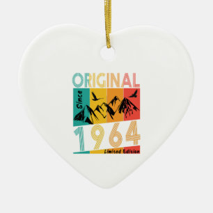 Geburtstagsgeschenk Frau Original Vintag 1964 Keramik Ornament