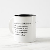 Geburtstagsgeschenk für die Juristenministerin  Zweifarbige Tasse (Vorderseite Links)