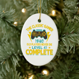 Geburtstagsgeschenk für Gamer - individuelles Jahr Keramik Ornament