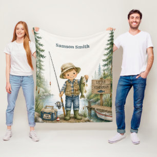 Geburtstagsgeschenk für kleinen Fischerjungen Fleecedecke