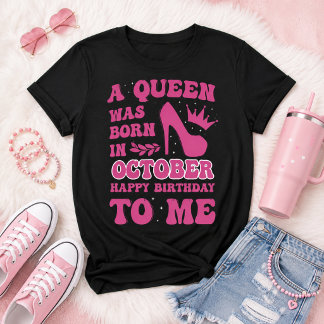 Geburtstagsgeschenk für Mädchen im Oktober Rosa Pr T-Shirt
