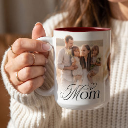 Geburtstagsgeschenk für Mama - Fotocollage zum Auf Zweifarbige Tasse