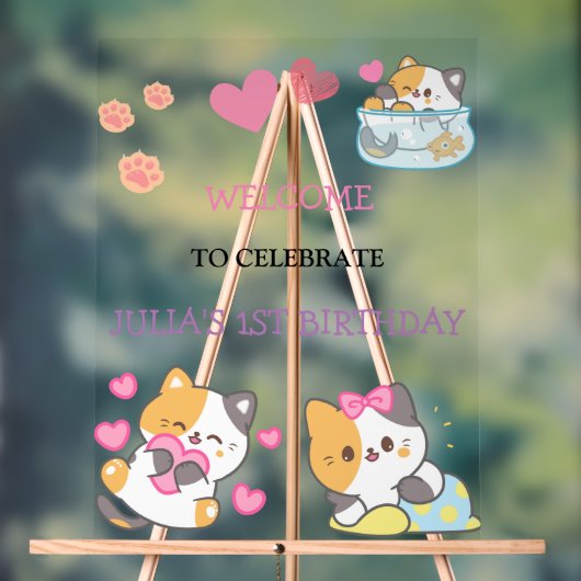 Geburtstagsgeschenk für Rosa und Weiße Acrylschild (Neutral)