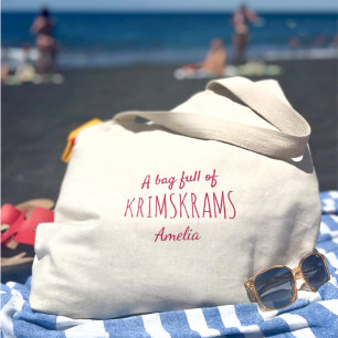 Geburtstagsgeschenk für sie - Funny Pink Krimskram Jumbo Stoffbeutel