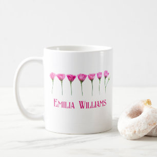 Geburtstagsgeschenk für sie Rosa Florale Blumen in Kaffeetasse