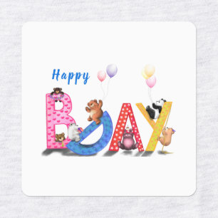 Geburtstagsgeschenk-Geschenk mit Baby Bears Party Etiketten