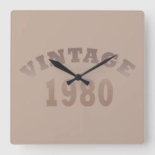 Geburtstagsgeschenk im Jahrgang 1980 Quadratische Wanduhr