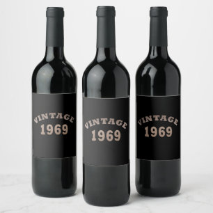 Geburtstagsgeschenk im Stil von 1969 Vintage Weinetikett