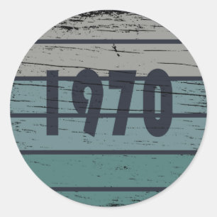 Geburtstagsgeschenk im Stil von 1970 Runder Aufkleber