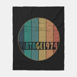 Geburtstagsgeschenk im Vintage-Stil von 1974 Fleecedecke