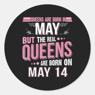 Geburtstagsgeschenk   Königin ist im Mai Geschenk  Runder Aufkleber