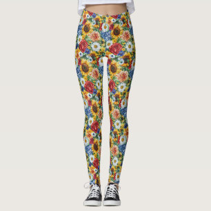 Geburtstagsgeschenk Lebendige Blumenanordnung Leggings