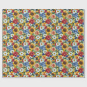Geburtstagsgeschenk | Lebhafte Blumenarrangements Geschenkpapier (Flach)