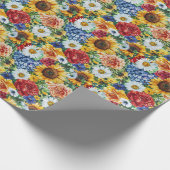 Geburtstagsgeschenk | Lebhafte Blumenarrangements Geschenkpapier (Ecke)