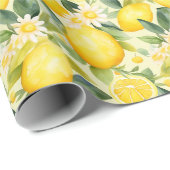 Geburtstagsgeschenk | Lemon und Daisy Seamless Geschenkpapier (Rolleneckpunkt)