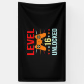 Geburtstagsgeschenk | Level 16 Unlock Gamer Banner (Vertikal)