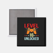 Geburtstagsgeschenk | Level 16 Unlock Gamer Magnet (Vorderseite/Rückseite)