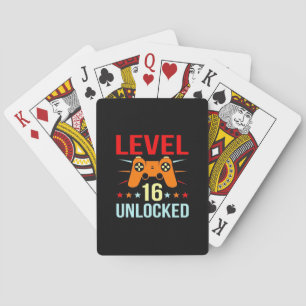 Geburtstagsgeschenk   Level 16 Unlock Gamer Spielkarten