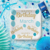 Geburtstagsgeschenk März Geburtstagstorte Papierpl Pappteller (Party)