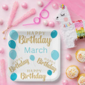 Geburtstagsgeschenk März Geburtstagstorte Papierpl Pappteller (Party)