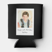 Geburtstagsgeschenk mit Foto auf schwarz Dosenkühler (Vorderseite)