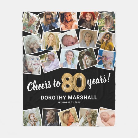 Geburtstagsgeschenk - Multi-Foto Fleecedecke (Vorderseite)