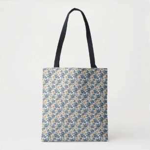 Geburtstagsgeschenk Nahtlos Blau und Weiße Blüte Tasche