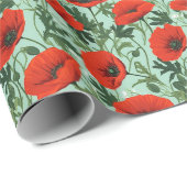 Geburtstagsgeschenk | Nahtlos roter Pflaumen Geschenkpapier (Rolleneckpunkt)