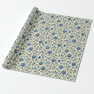 Geburtstagsgeschenk   Nahtlose blaue Blume und Lea Geschenkpapier