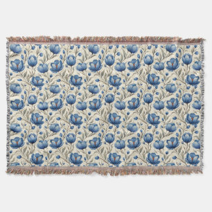 Geburtstagsgeschenk Nahtlose blaue Flora Decke
