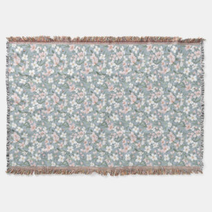 Geburtstagsgeschenk Nahtlose rosa und weiße Blum Decke