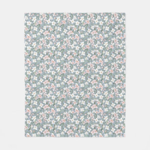Geburtstagsgeschenk Nahtlose rosa und weiße Blum Fleecedecke