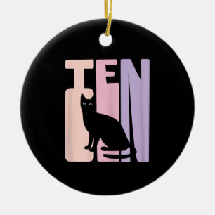 Geburtstagsgeschenk Niedlicher Katzenlüfter 10 J Keramik Ornament