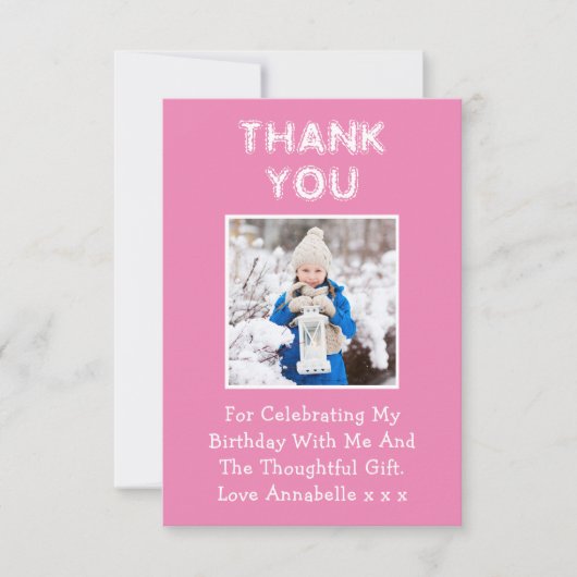 Geburtstagsgeschenk Pink Danke Karte (Vorderseite)
