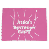 Geburtstagsgeschenk PINK Personalisierte Geschenkt Große Geschenktüte (Vorderseite)