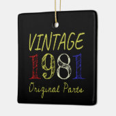 Geburtstagsgeschenk Retro Vintag 1981 Keramikornament (Links)