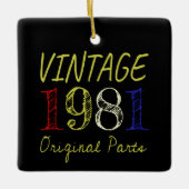 Geburtstagsgeschenk Retro Vintag 1981 Keramikornament (Vorderseite)