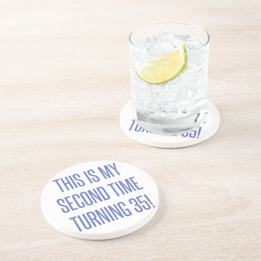 Geburtstagsgeschenk Sandstein Untersetzer (Seite)